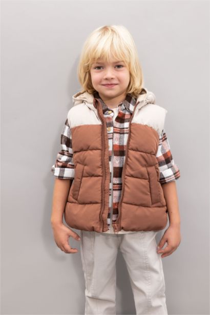Baby Boy Waterproof Fleece Lined Puffer Vest