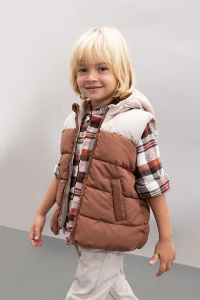 Baby Boy Waterproof Fleece Lined Puffer Vest
