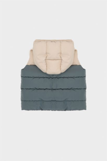 Su Geçirmez Polar Astarlı Kapüşonlu Şişme Yelek Erkek Bebek