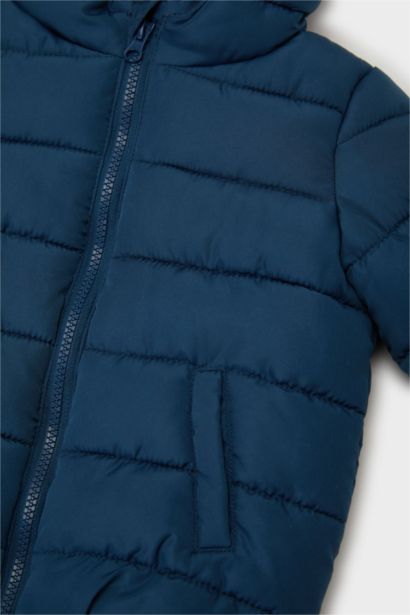 Doudoune imperméable à capuche et poches pour bébé garçon