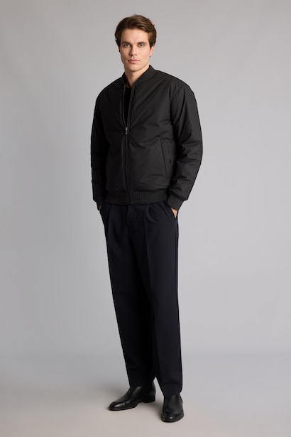 Sıcak Tutan Su İtici Slim Fit Astarlı Bomber Mont