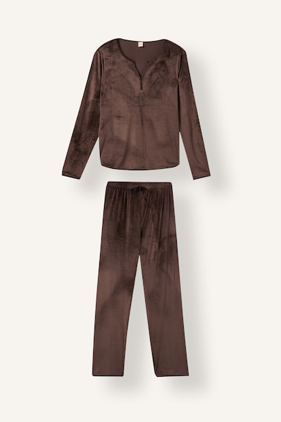 Regular Fit Velur Pijama Takımı