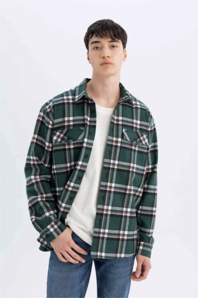Relax Fit Woodcutter Plaid Long Sleeve Shirt