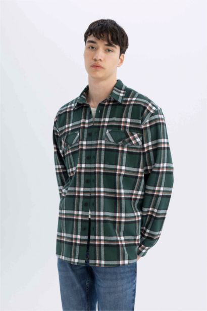 Relax Fit Woodcutter Plaid Long Sleeve Shirt
