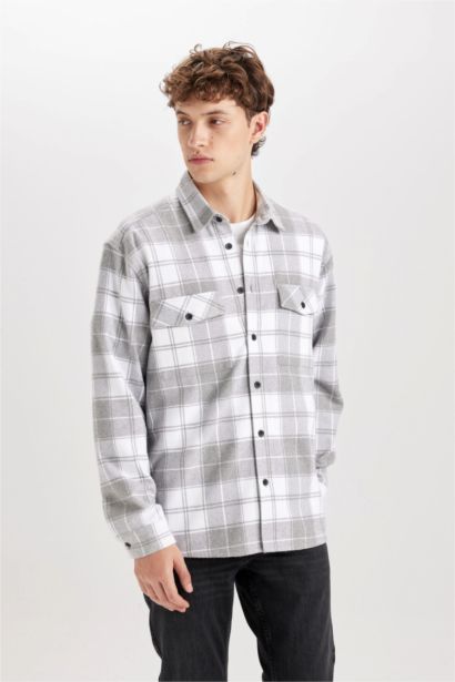 Relax Fit Woodcutter Plaid Long Sleeve Shirt