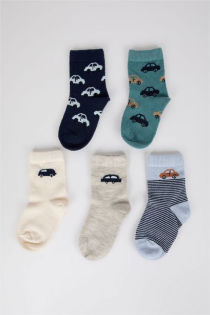 Длинные носки из хлопка для малышей мальчиков, 5 пар