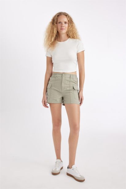 Short en coton taille normale Coupe régulière