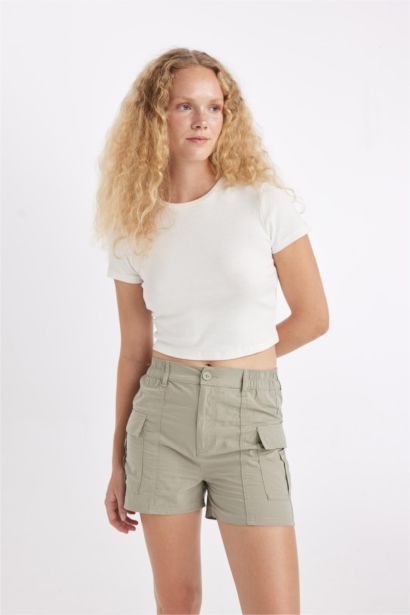 Short en coton taille normale Coupe régulière