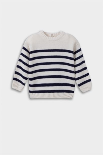 Baby Boy Regular Fit Striped Crew Neck Pullover