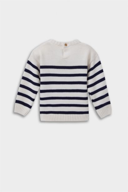 Baby Boy Regular Fit Striped Crew Neck Pullover