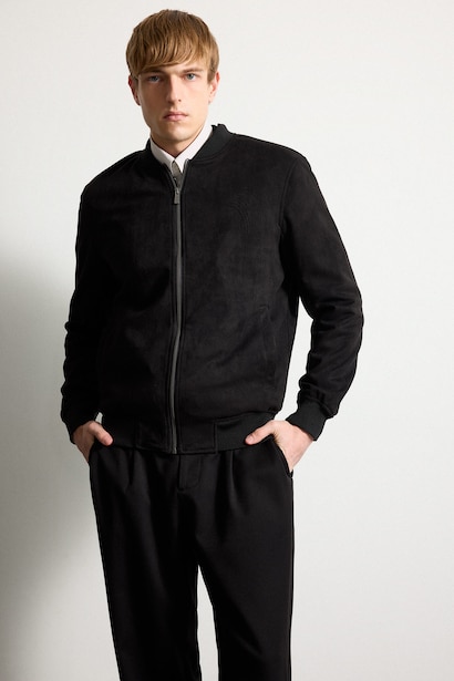 Ultra Yumuşak Slim Fit Mevsimlik Bomber Süet Mont Ceket