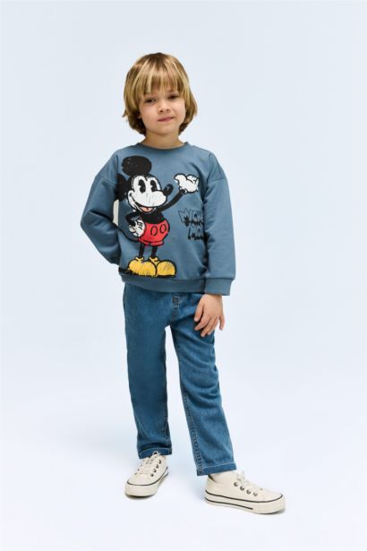 Beli Lastikli Düz Paça Jean Pantolon Erkek Bebek