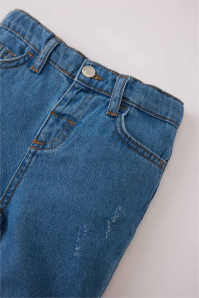 Beli Lastikli Düz Paça Jean Pantolon Erkek Bebek