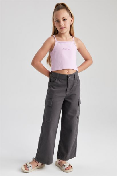 فانيلة كروب بدون أكمام بياقة مستديرة