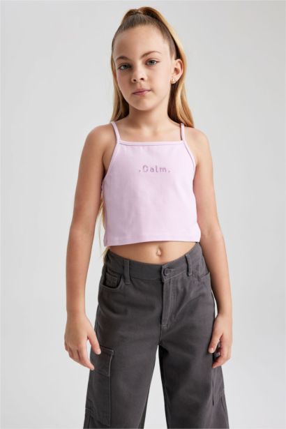 فانيلة كروب بدون أكمام بياقة مستديرة