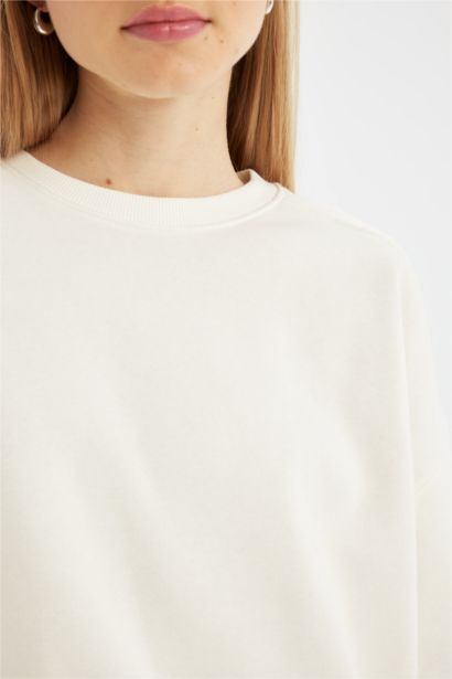Oversize Crew Neck Thick Basic Sweatshirt