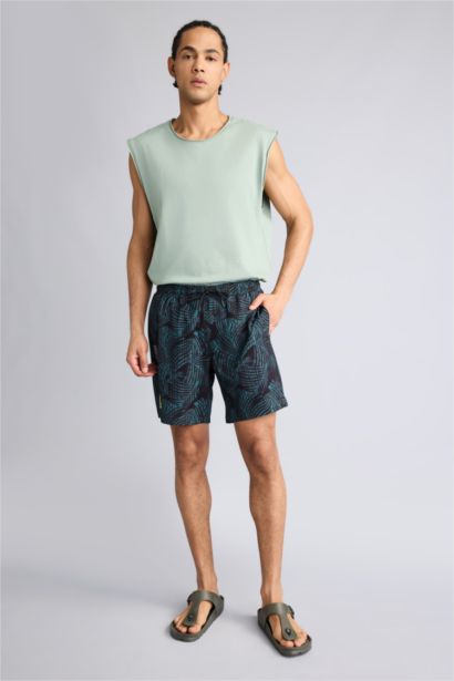 Short de bain imprimé à texture extensible Coupe régulière de DeFactoFit