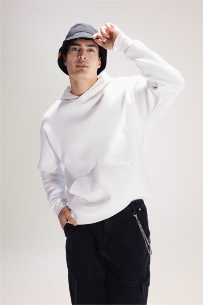 Світшот оверсайз з капюшоном з кишенею-кенгуру для чоловіків