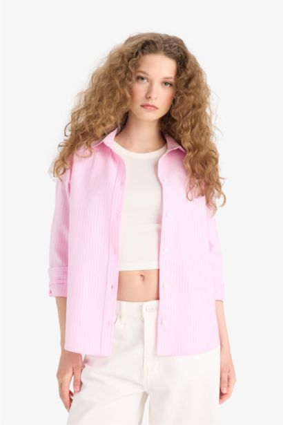 Oversize Fit Oxford Long Sleeve Shirt