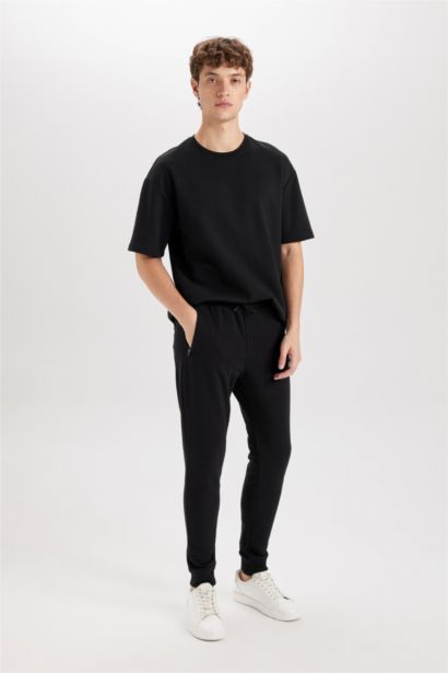 Jogger Eşofman Altı Slim Fit Dar Kesim Beli Bağcıklı Lastikli Paça Fermuar Cepli