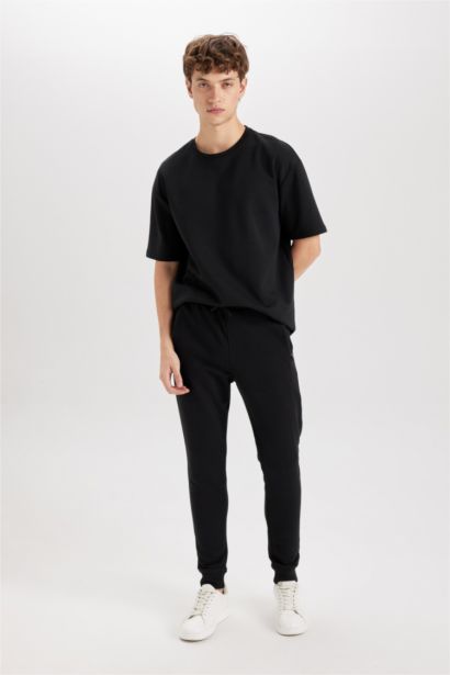 Jogger Eşofman Altı Slim Fit Dar Kesim Beli Bağcıklı Lastikli Paça Fermuar Cepli
