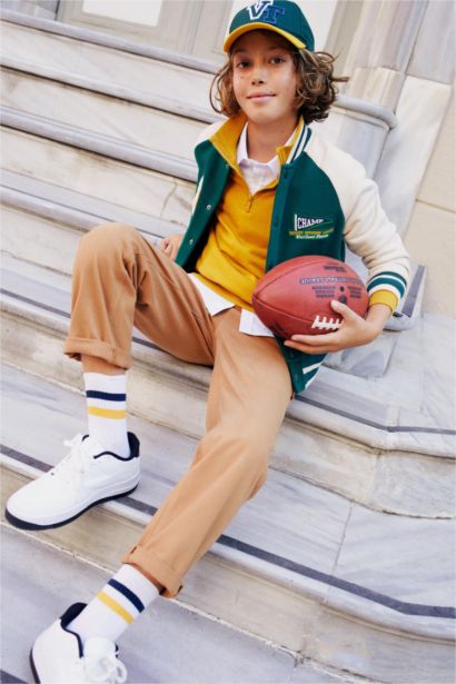 Boy Loose Fit Gabardine Trousers