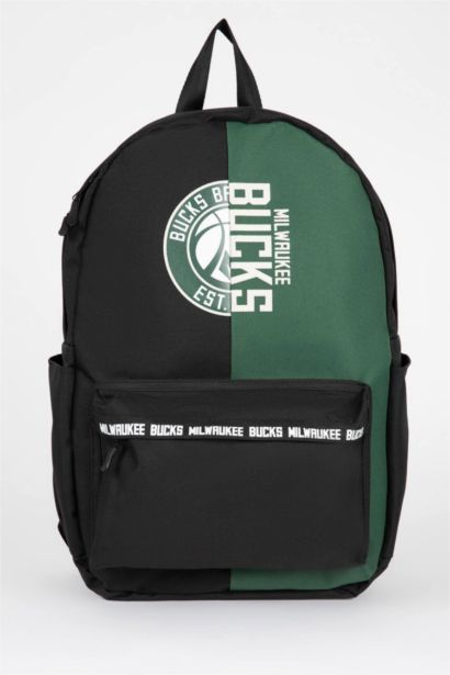 Unisex NBA Milwaukee Bucks Su İtici Kumaş Okul Çantası