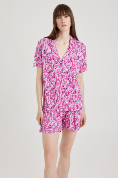 Fall in Love Regular Fit Patterned Short Sleeve Pyjamas Set