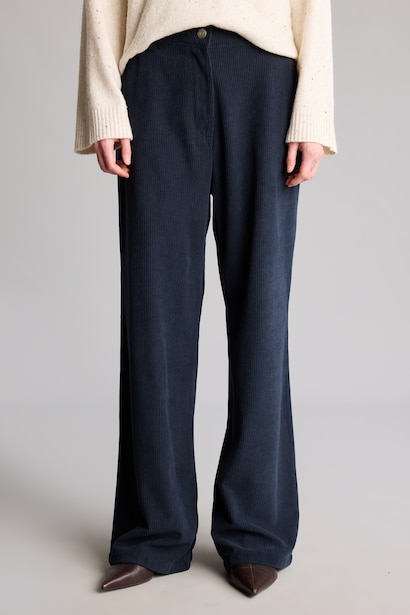 Pantalon en velours côtelé lare à taille haute Coupe droite