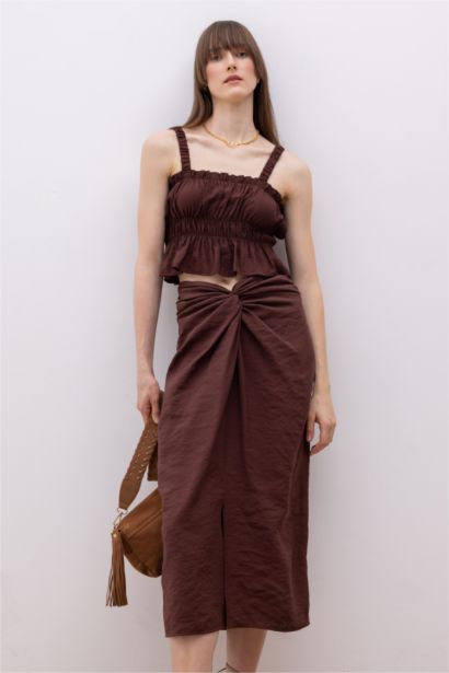 Regular Waist Modal Midi Skirt