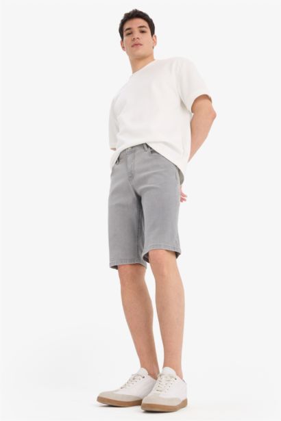 Slim Fit Denim Bermuda