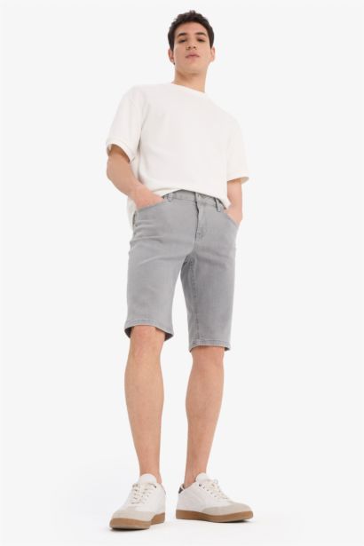 Slim Fit Denim Bermuda