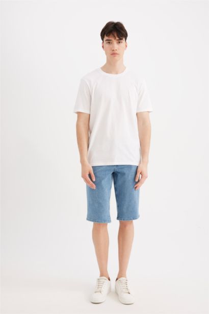 Regular Fit Denim Bermuda Shorts