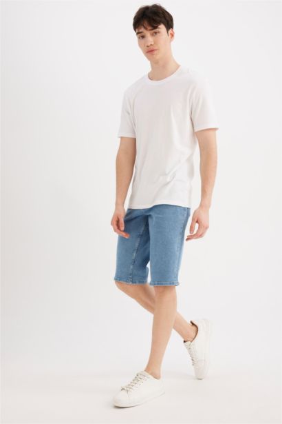 Regular Fit Denim Bermuda Shorts
