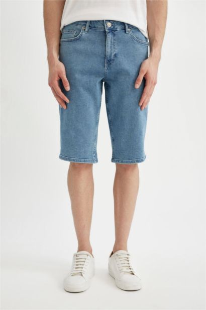 Regular Fit Denim Bermuda Shorts