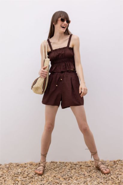 شورت وايد ليج بخصر عالي