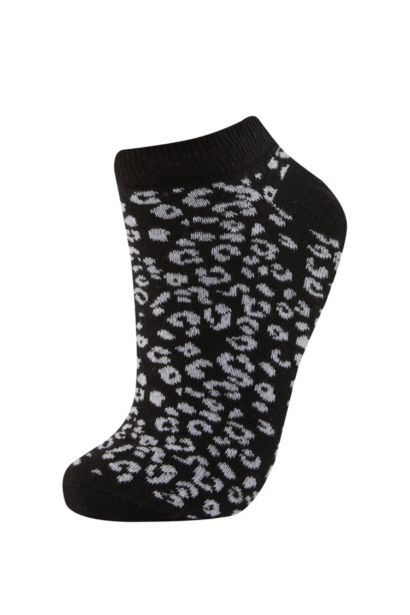 Woman Animal Print 3 piece Short Socks