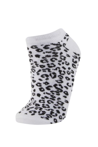 Woman Animal Print 3 piece Short Socks