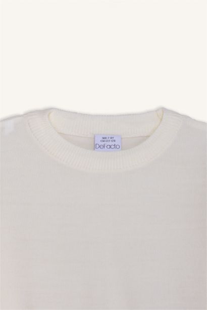 بلوفر اولادي تريكو قصة عادية برقبة مستديرة