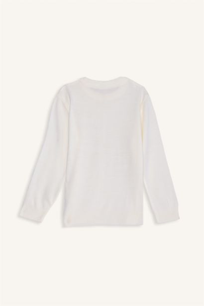 بلوفر اولادي تريكو قصة عادية برقبة مستديرة