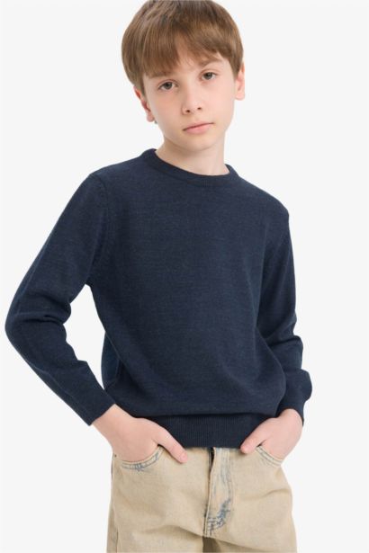Boy Regular Fit Crew Neck Knit Pullover