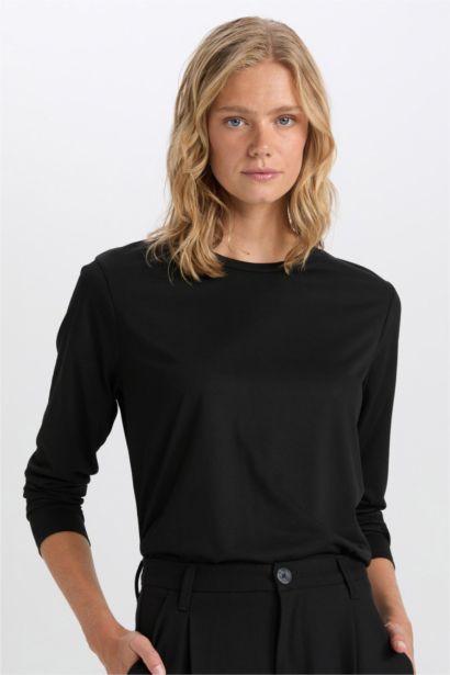 T-Shirt Coton coupe régulière à Manches Longues