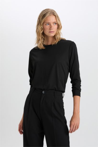 T-Shirt Coton coupe régulière à Manches Longues