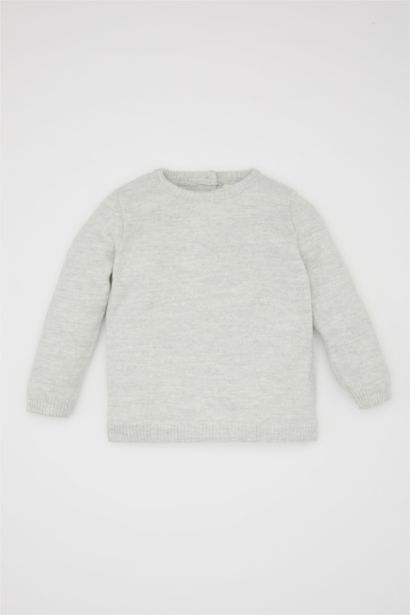 Baby Boy Crew Neck Basic Knitted Pullover