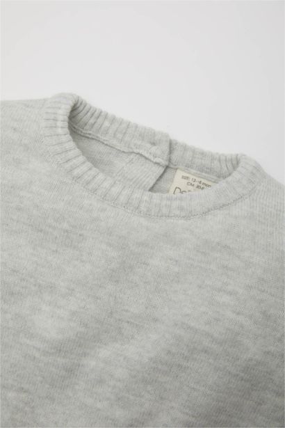 Baby Boy Crew Neck Basic Knitted Pullover