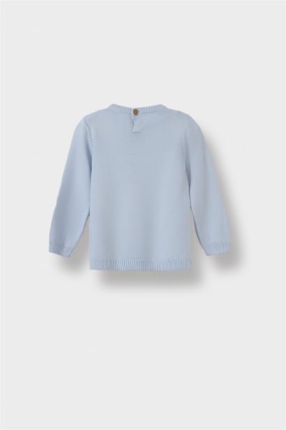 بلوفر قصة عادية بياقة مستديرة