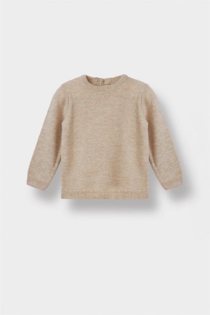Baby Boy Regular Fit Crew Neck Knit Pullover