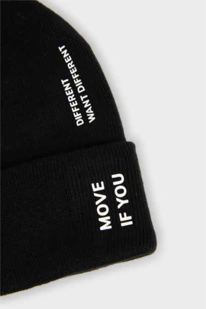 Erkek Baskılı Triko Bere