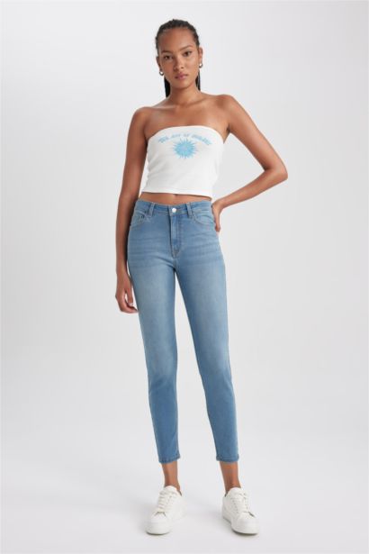 High Waist Skinny Fit Trousers