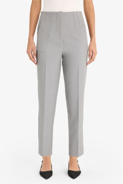 High Waist Slim Fit Trousers